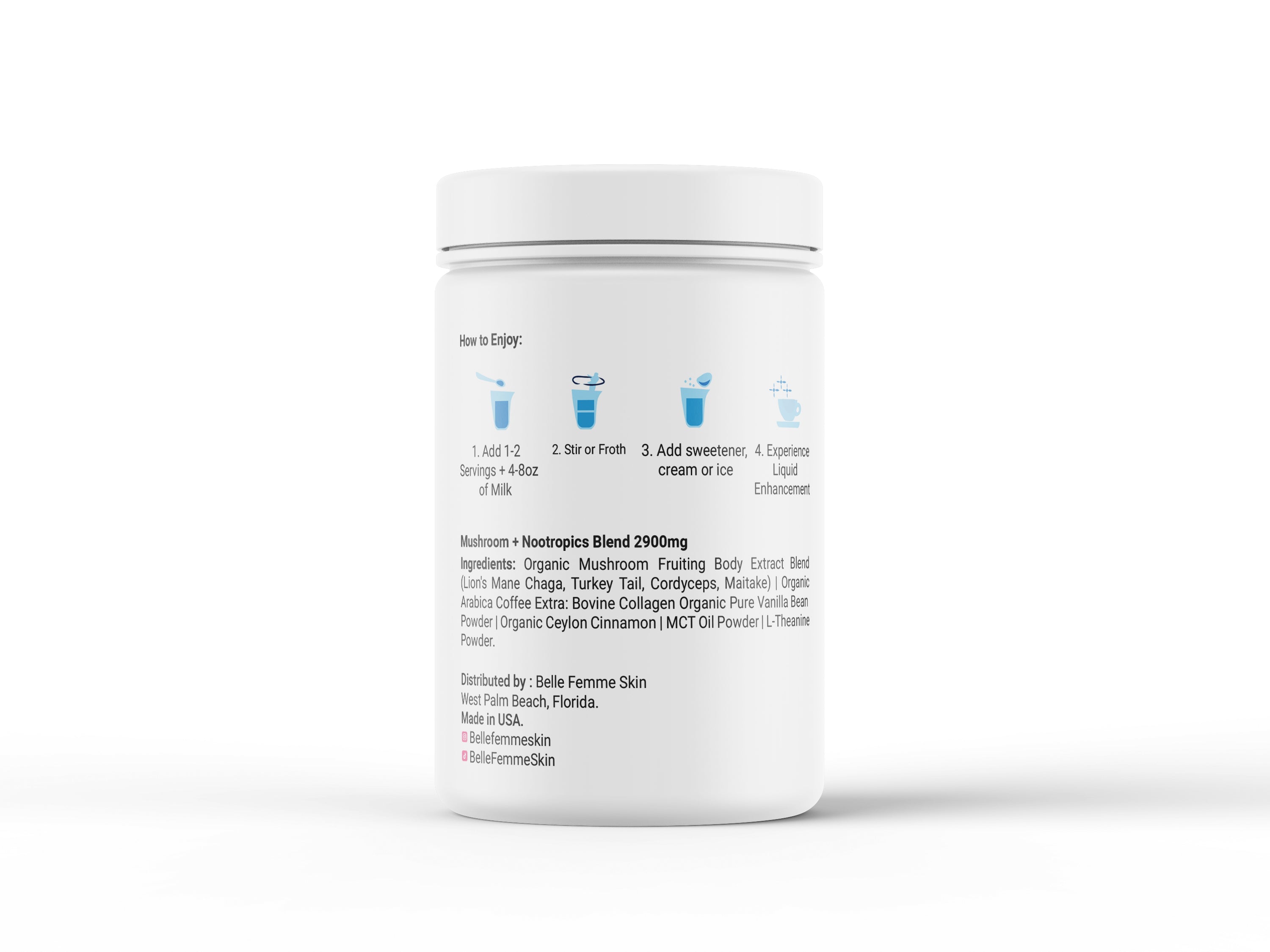 Probiotic + Collagen Iced Mushroom Coffee "All day Energy"